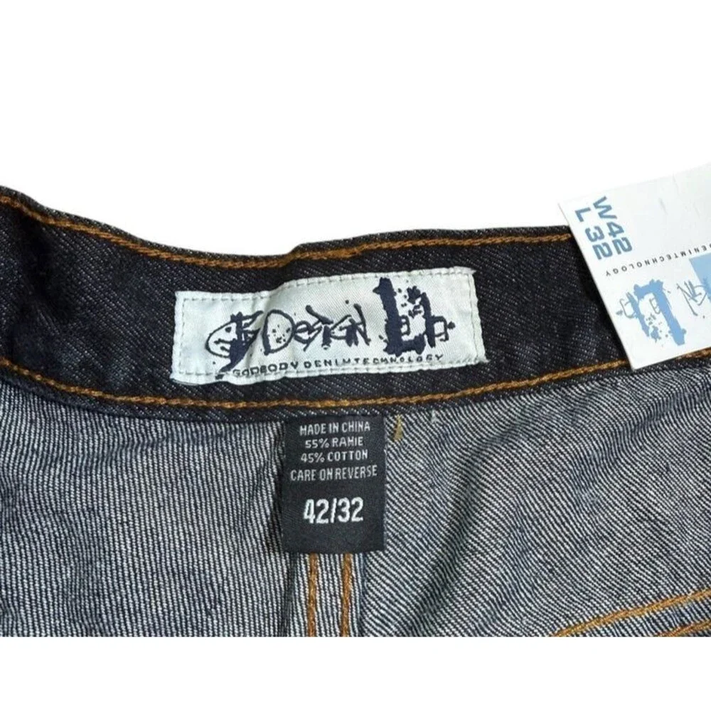 GodBody Jeans Mens Size 42 Baggy Loose Fit Y2K Streetwear Skater 23